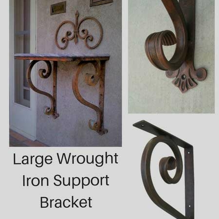 Heavy Duty Wrought Iron Bracket Thick Large Shoreline Ornamental Iron