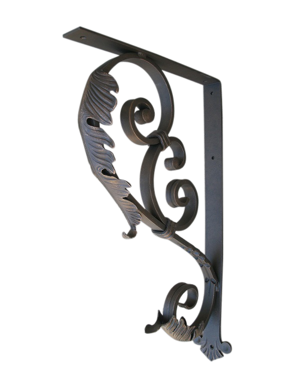 large-decorative-iron-leaf-bracket