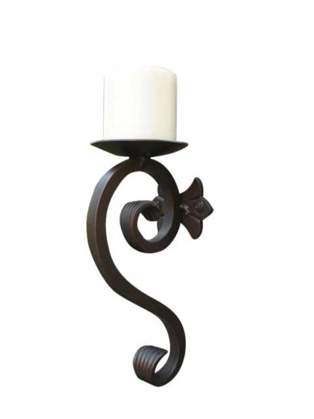 Candle Sconce Iron Hand Forged Sline Ornamental - Black Iron Wall Sconces For Candles