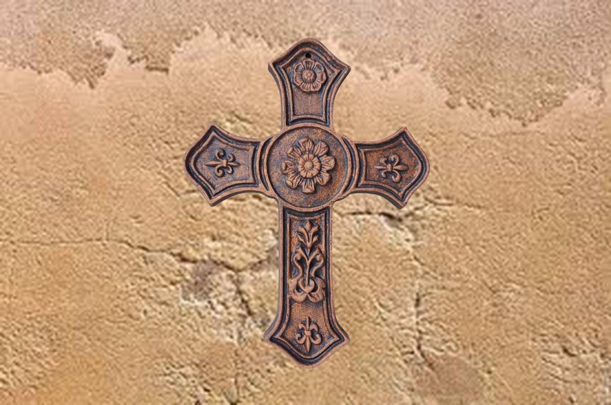 Details about    Vintage-look Cross,Cast Iron,C-57 1 Antique-white Distressed Wall Cross Decor 