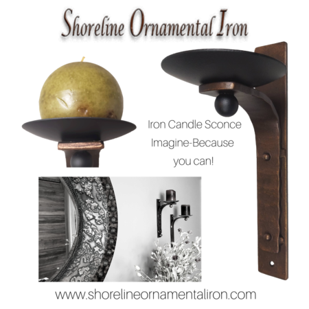 wrought iron wall candle sconce