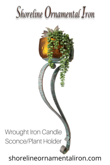 wrought iron wall candle sconce/plant holder