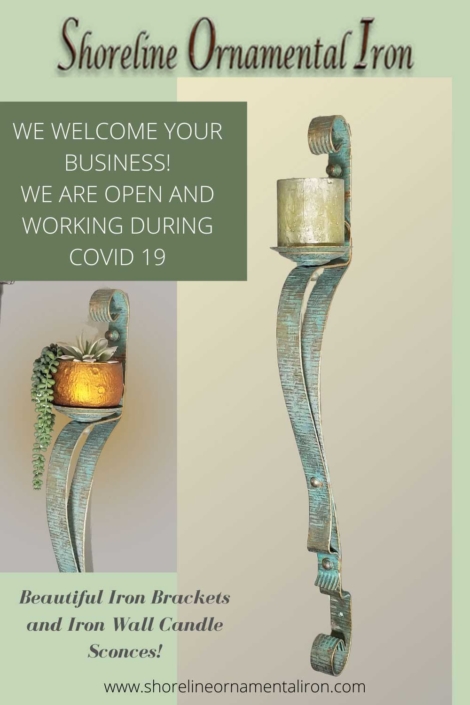 Large Iron Wall Sconce/Plant Holder